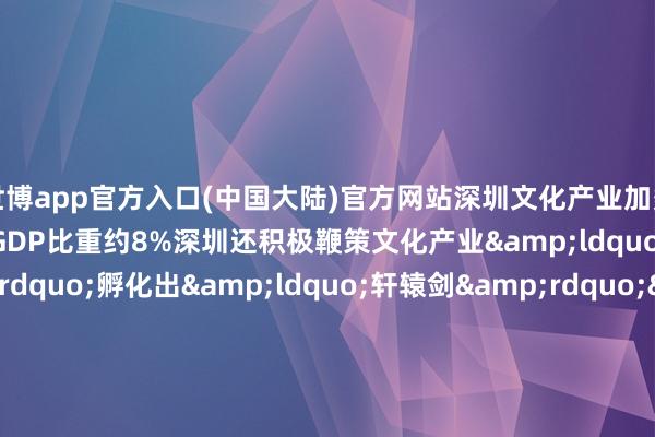 世博app官方入口(中国大陆)官方网站深圳文化产业加多值达2750亿元占全市GDP比重约8%深圳还积极鞭策文化产业&ldquo;走出去&rdquo;孵化出&ldquo;轩辕剑&rdquo;&ldquo;熊出没&rdquo;等多个文化出海IP20多家国度文化出口重心企业崭露头角&ldquo;咏&rdquo;中中语化迎产业新&ldquo;春&rdquo;透过舞剧《咏春》咱们看到了文化自信的力量看到了传