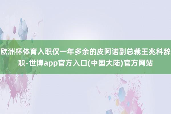 欧洲杯体育入职仅一年多余的皮阿诺副总裁王兆科辞职-世博app官方入口(中国大陆)官方网站