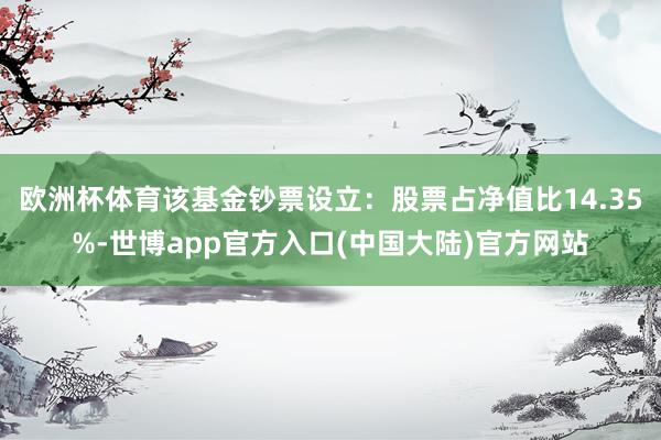 欧洲杯体育该基金钞票设立：股票占净值比14.35%-世博app官方入口(中国大陆)官方网站