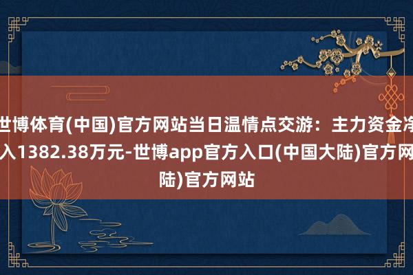 世博体育(中国)官方网站当日温情点交游：主力资金净流入1382.38万元-世博app官方入口(中国大陆)官方网站