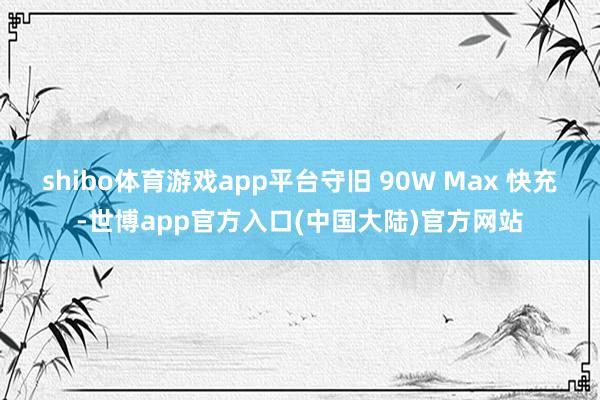 shibo体育游戏app平台守旧 90W Max 快充-世博app官方入口(中国大陆)官方网站